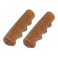 Retro Sparkle Kraton Rubber Grips - Brown/Glitter