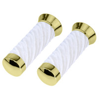 Custom Spiral Velour Grips - Gold Tone/White