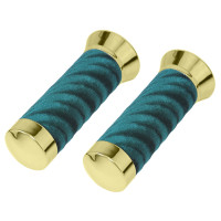 Custom Spiral Velour Grips - Gold Tone/Green