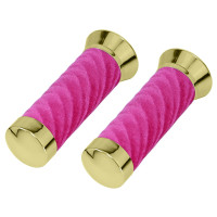 Custom Spiral Velour Grips - Gold Tone/Pink