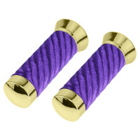 Custom Spiral Velour Grips - Gold Tone/Purple