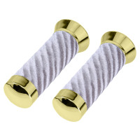 Custom Spiral Velour Grips - Gold Tone/Silver
