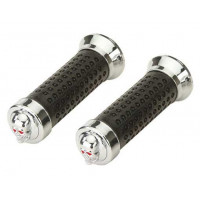 Custom Dots Rubber w/Skull Cap Grips - Black/Chrome