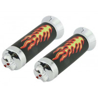 Custom Vinyl Foam Flame w/Skull Grips - Black/Chrome