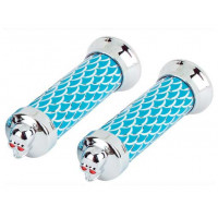Custom Scales w/Skull Grips - Blue/Chrome