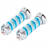 Custom Swirl w/Skull Grips - Blue/Chrome