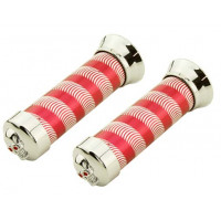 Custom Swirl w/Skull Grips - Red/Chrome