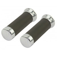 Custom Vinyl Ribbed Foam Grips - Black/Chrome