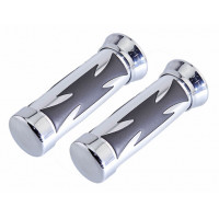 Custom Chopper Cross Grips - Black/Chrome