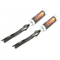 Custom Vinyl Foam Flame w/Streamer Grips - Black/Chrome