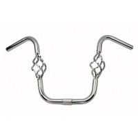 High Rise U Handlebar w/Cage 13 Inch Rise 25.4mm - Chrome