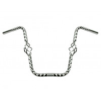 Square Twisted V Handlebar w/Cage 16 Inch Rise 25.4mm - Chrome