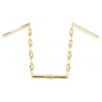 Flat Twisted Z Handlebar 15 Inch Rise 25.4mm - Gold Tone