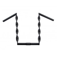 Flat Twisted Z Handlebar 15 Inch Rise 25.4mm - Black