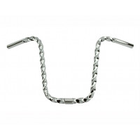 Square Twisted Lowrider U Handlebar 13 Inch Rise 25.4mm - Chrome