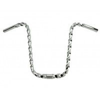 Square Twisted Lowrider U Handlebar 15 Inch Rise 25.4mm - Chrome