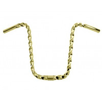 Square Twisted Lowrider U Handlebar 15 Inch Rise 25.4mm - Gold Tone