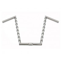 Square Twisted Z Handlebar 15 Inch Rise 25.4mm - Chrome