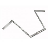 Square Double Twisted Z Handlebar 12 Inch Rise 25.4mm - Chrome