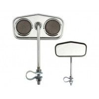 Pentagon Mirror w/Reflector - Chrome/Black