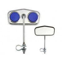 Pentagon Mirror w/Reflector - Chrome/Blue