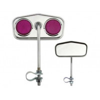 Pentagon Mirror w/Reflector - Chrome/Purple