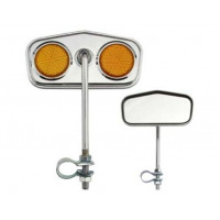 Pentagon Mirror w/Reflector - Chrome/Amber