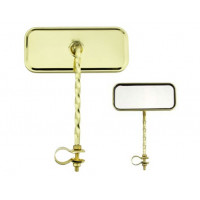 Rectangle Square Twisted Mirror - Gold Tone
