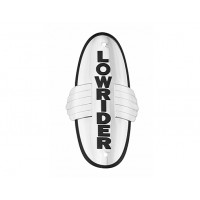 Lowrider Silver Wing Name Plate - Chrome/Black Letter