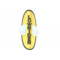 Lowrider Silver Wing Name Plate - Gold Tone/Black Letter