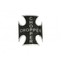 Chopper Cross Name Plate - Black/Silver Letter