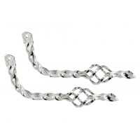 Square Twisted Straight Mufflers w/Cage - Chrome