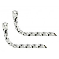 Square Twisted Straight Mufflers - Chrome