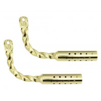 Square Twisted Gangster Mufflers w/Holes - Gold Tone