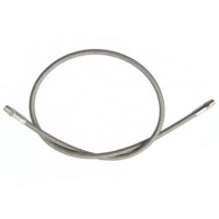 24 Inch Steel Braided Air Ride Hose 1/8MNPT - Silver