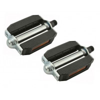 PVC Block Pedals 9/16 Inch - Black/Chrome