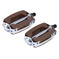 Krate Pedals 1/2 Inch - Brown/Chrome
