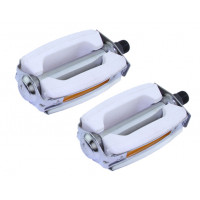 Krate Pedals 9/16 Inch - White/Chrome