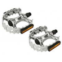 Alloy Bear Trap Pedals 9/16 Inch - Silver/Silver