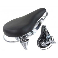Beach Cruiser Vinyl Seat w/Rail - Black/Chrome