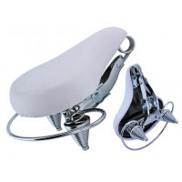 Beach Cruiser Vinyl Seat w/Rail - White/Chrome