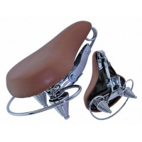 Beach Cruiser Vinyl Seat w/Rail - Brown/Chrome