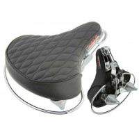 Diamond Beach Cruiser Vinyl Seat w/Rail - Black/Chrome