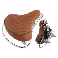 Diamond Beach Cruiser Vinyl Seat w/Rail - Brown/Chrome
