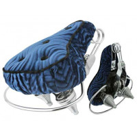 Spiral Velour Beach Cruiser Seat w/Buttons - Blue/Black