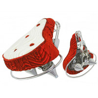 Spiral Velour Beach Cruiser Seat w/Buttons - White/Red