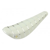 16 Inch Vinyl Sparkle Banana Seat w/Stripes - White/Silver
