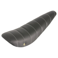 20 Inch Vinyl Tuck/Roll Banana Seat - Black/White Stitch 