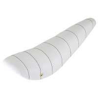 20 Inch Vinyl Tuck/Roll Banana Seat - White/Black Stitch 