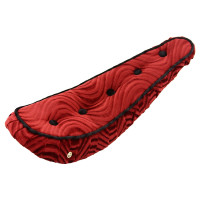 20 Inch Spiral Velour Banana Seat w/Buttons - Red/Black